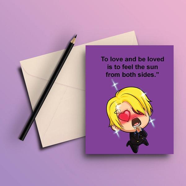 One Piece Vinsmoke Sanji - Purple Greeting Card - ThePeppyStore