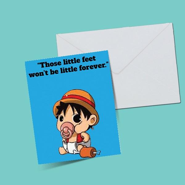 One Piece Baby Luffy Greeting Card - ThePeppyStore