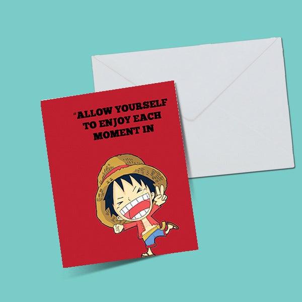 One Piece Luffy Red Greeting Card - ThePeppyStore