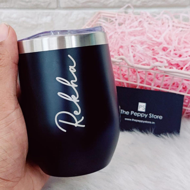 Custom Name Personalised Vacuum Insulated Stainless Steel Mug with Lid / Coffee Tumbler NO COD - ThePeppyStore