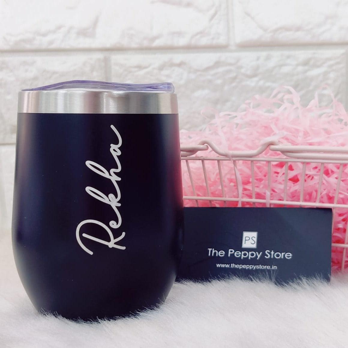 Custom Name Personalised Vacuum Insulated Stainless Steel Mug with Lid / Coffee Tumbler NO COD - ThePeppyStore