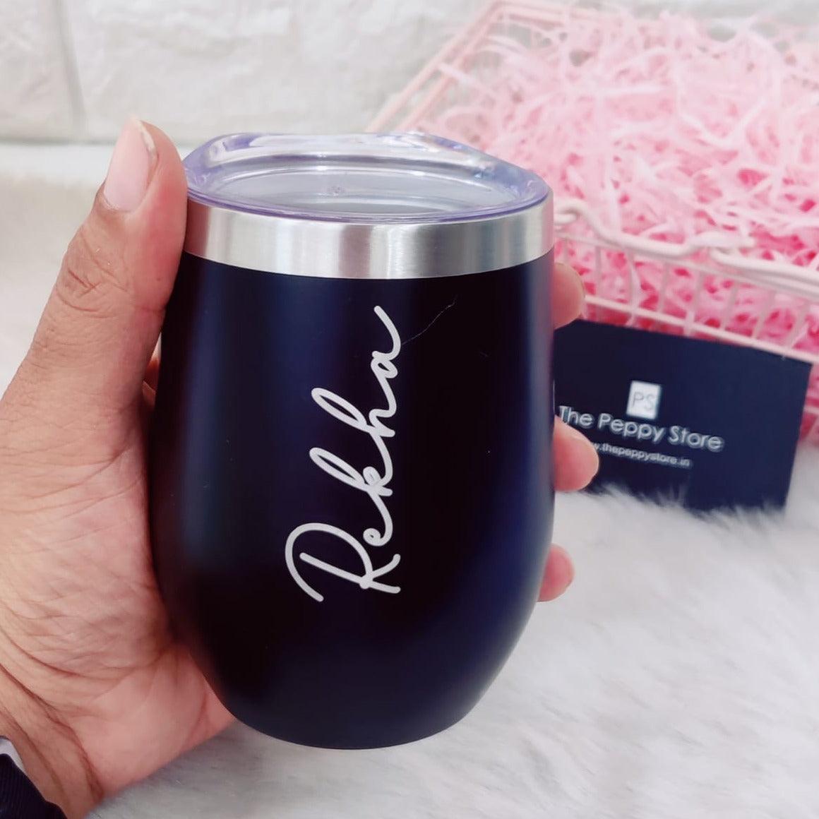 Custom Name Personalised Vacuum Insulated Stainless Steel Mug with Lid / Coffee Tumbler NO COD - ThePeppyStore