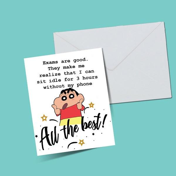 Shinchan All The Best Greeting Card - ThePeppyStore