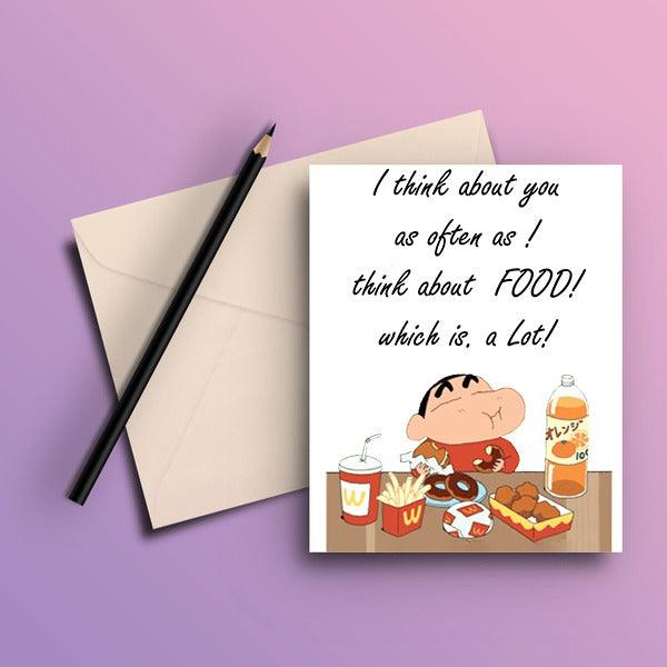 Shinchan Foodie Greeting Card - ThePeppyStore