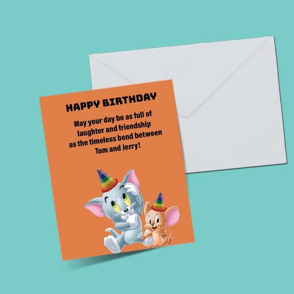 Tom And Jerry Happy Birthday Greeting Card - ThePeppyStore