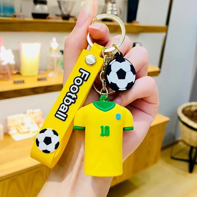 Football Player Jersey Silicon Keychains with Bagcharm and Strap (Select From Drop Down Menu) - ThePeppyStore