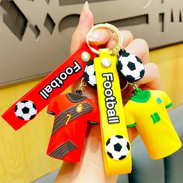 Football Player Jersey Silicon Keychains with Bagcharm and Strap (Select From Drop Down Menu) - ThePeppyStore