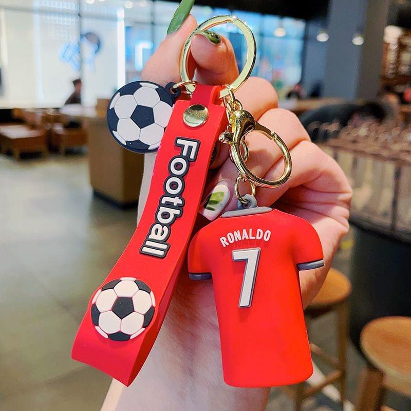 Football Player Jersey Silicon Keychains with Bagcharm and Strap (Select From Drop Down Menu) - ThePeppyStore