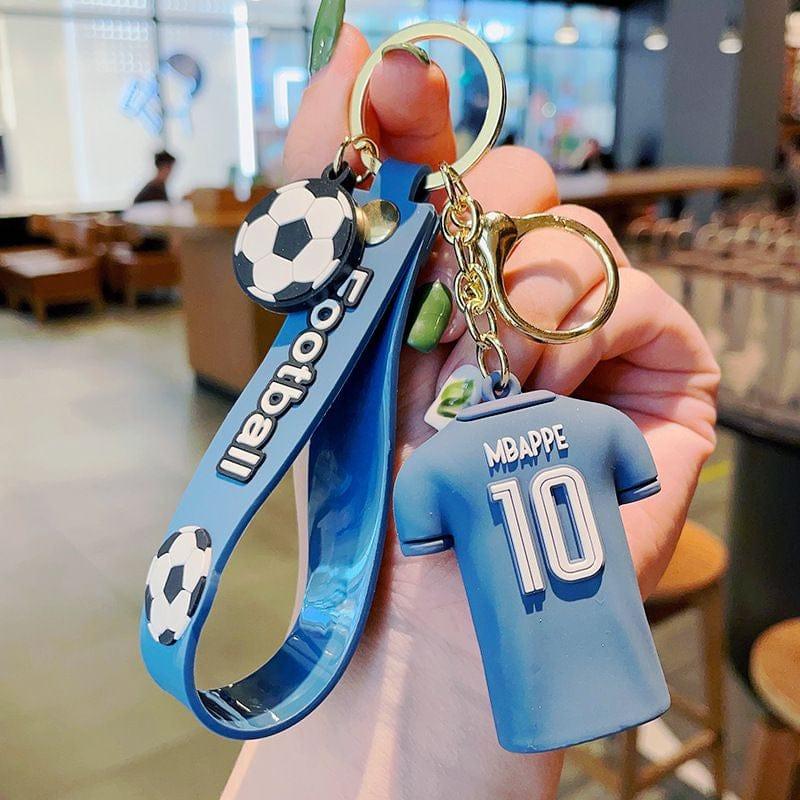 Football Player Jersey Silicon Keychains with Bagcharm and Strap (Select From Drop Down Menu) - ThePeppyStore