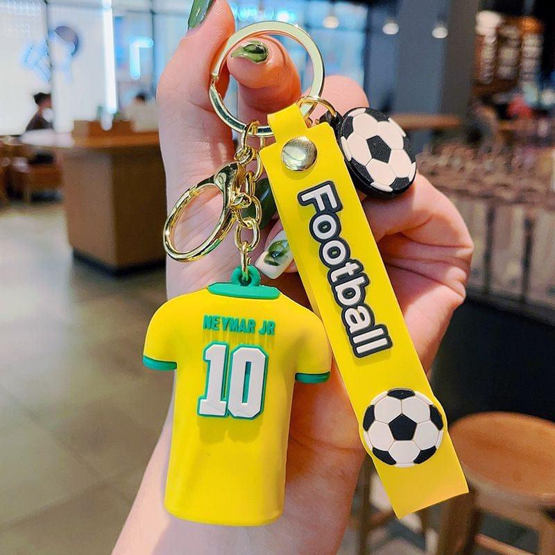 Football Player Jersey Silicon Keychains with Bagcharm and Strap (Select From Drop Down Menu) - ThePeppyStore