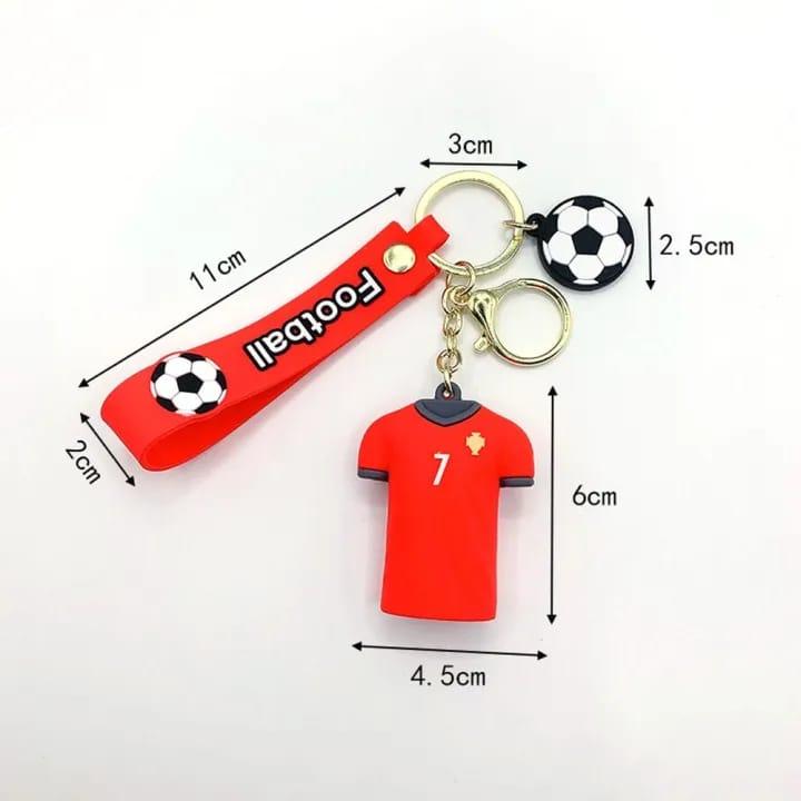 Football Player Jersey Silicon Keychains with Bagcharm and Strap (Select From Drop Down Menu) - ThePeppyStore