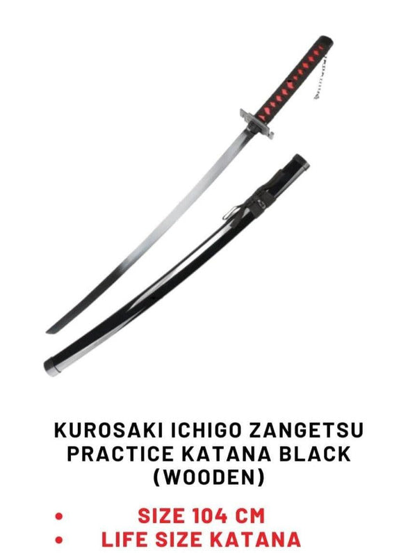 Bleach Kurosaki Ichigo Ban Kai Wooden Katana Sword - 104 cm - No COD Allowed On This Product - Prepaid Orders Only - ThePeppyStore