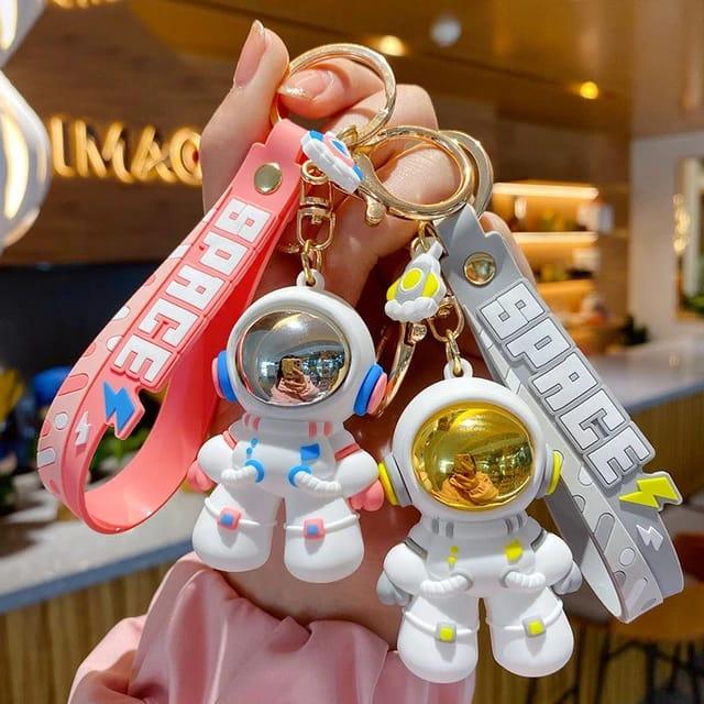 Astronaut Silicon Keychain With Bagcharm And Strap (Select From Drop Down Menu) - ThePeppyStore