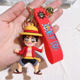 One Piece Monkey D' Luffy Silicon Keychain With Bagcharm and Strap (Choose From Drop Down Menu) - ThePeppyStore