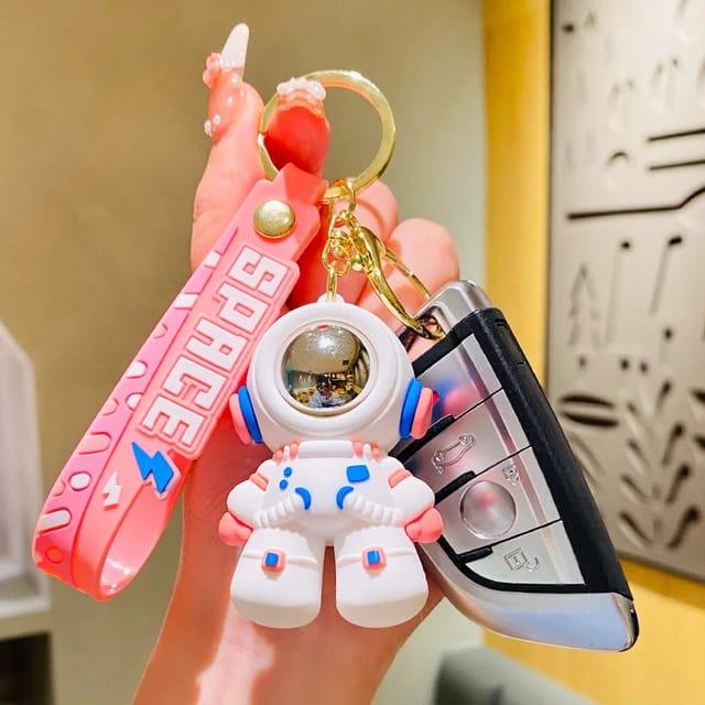 Astronaut Silicon Keychain With Bagcharm And Strap (Select From Drop Down Menu) - ThePeppyStore