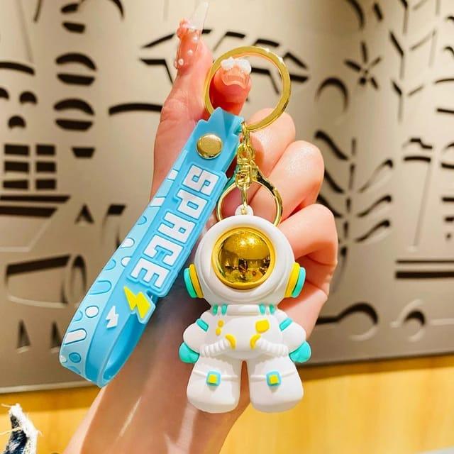 Astronaut Silicon Keychain With Bagcharm And Strap (Select From Drop Down Menu) - ThePeppyStore