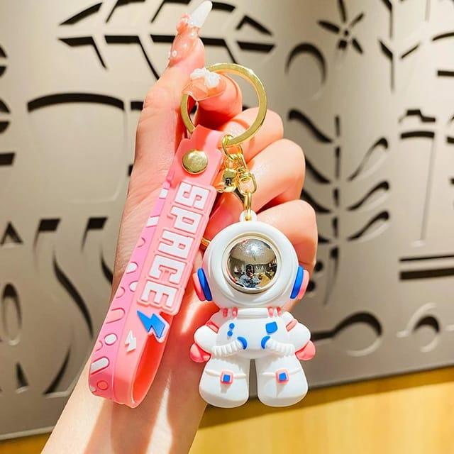 Astronaut Silicon Keychain With Bagcharm And Strap (Select From Drop Down Menu) - ThePeppyStore