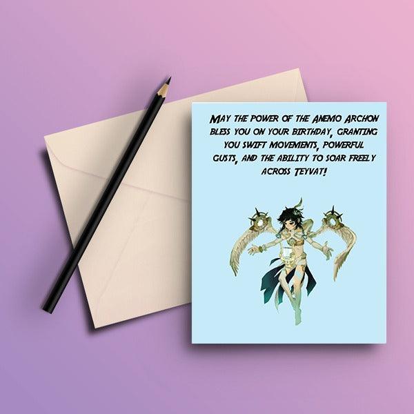 Genshin Impact Birthday Greeting Card - ThePeppyStore