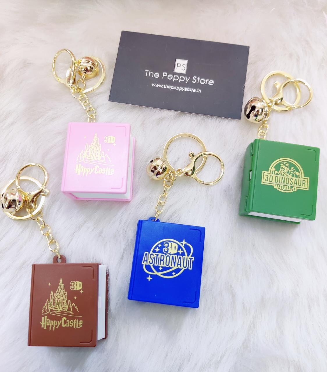 Quirky 3D Diary Themed-World Pop-up Keychain (Select From Drop Down) - ThePeppyStore