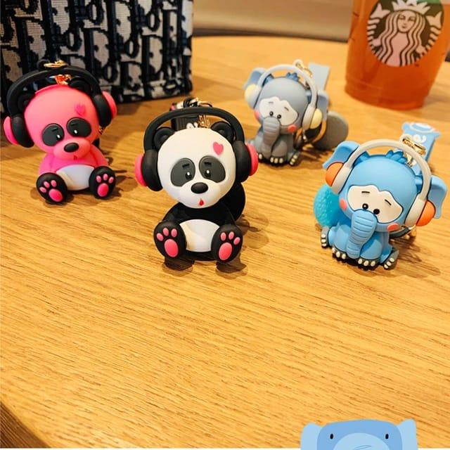 Panda Silicon Keychain With Bagcharm And Strap (Choose From Drop Down Menu)