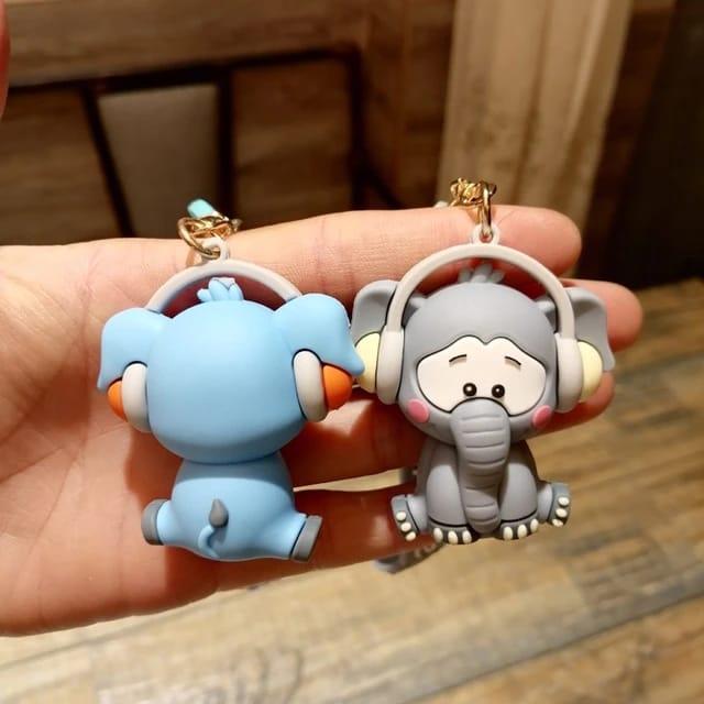Adorable Elephant Silicon Keychain With Bagcharm and Strap - ThePeppyStore