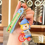 Dog On Bicycle Silicon Keychain With Bagcharm (Select From Drop Down) - ThePeppyStore