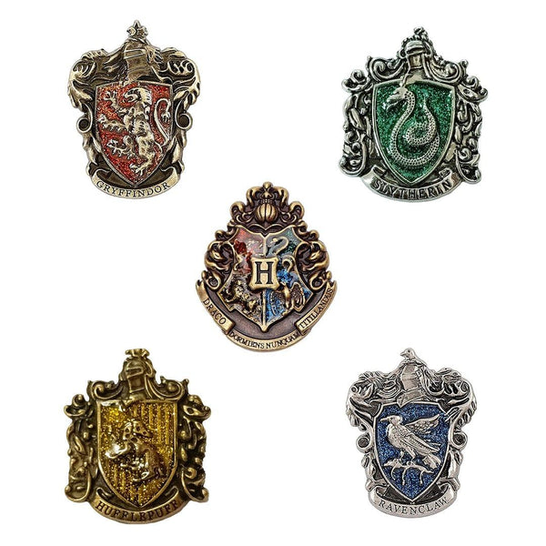 Set of 5 - All Hogwarts Houses & House Crest Brooch - ThePeppyStore