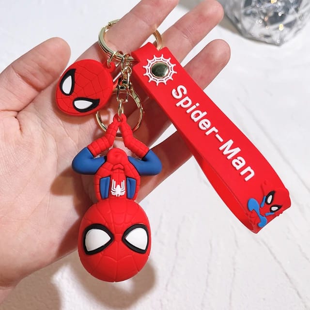 Spiderman 3D Silicon Keychain With Bagcharm and Strap