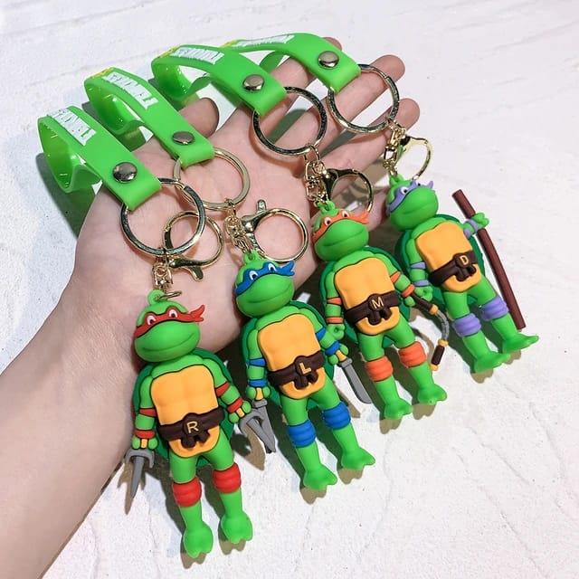 Ninja Turtles 3D Silicon Keychain with Bagcharm and Strap (Choose From Drop Down)