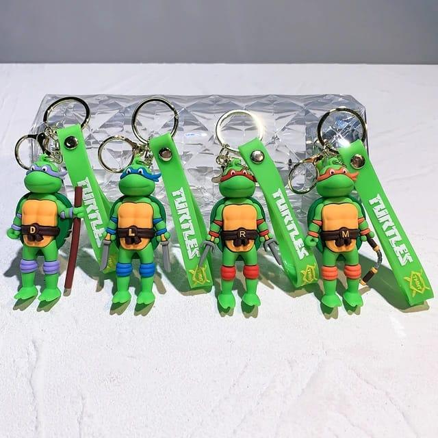 Ninja Turtles 3D Silicon Keychain with Bagcharm and Strap (Choose From Drop Down)