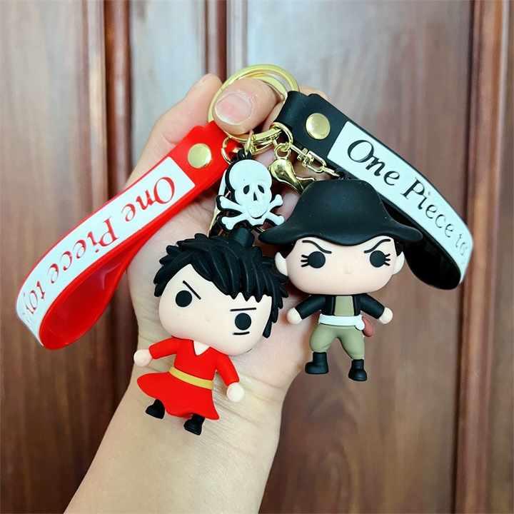 Multicolor One Piece 3D Rubber Keychain