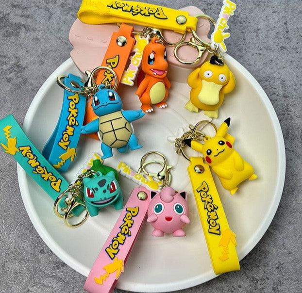 Pokemon Silicon Keychains with Bag Charm and Strap(Select from Dropdown Menu) - ThePeppyStore