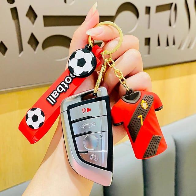 Football Player Jersey Silicon Keychains with Bagcharm and Strap (Select From Drop Down Menu) - ThePeppyStore