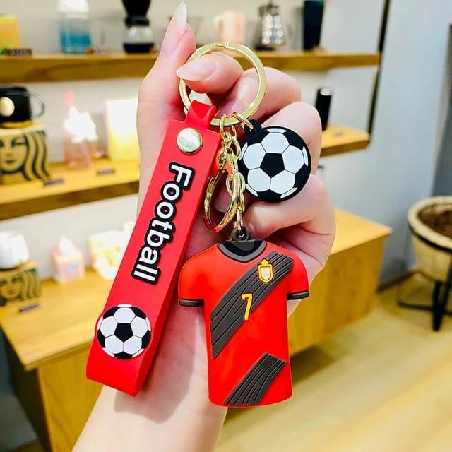 Football Player Jersey Silicon Keychains with Bagcharm and Strap (Select From Drop Down Menu) - ThePeppyStore