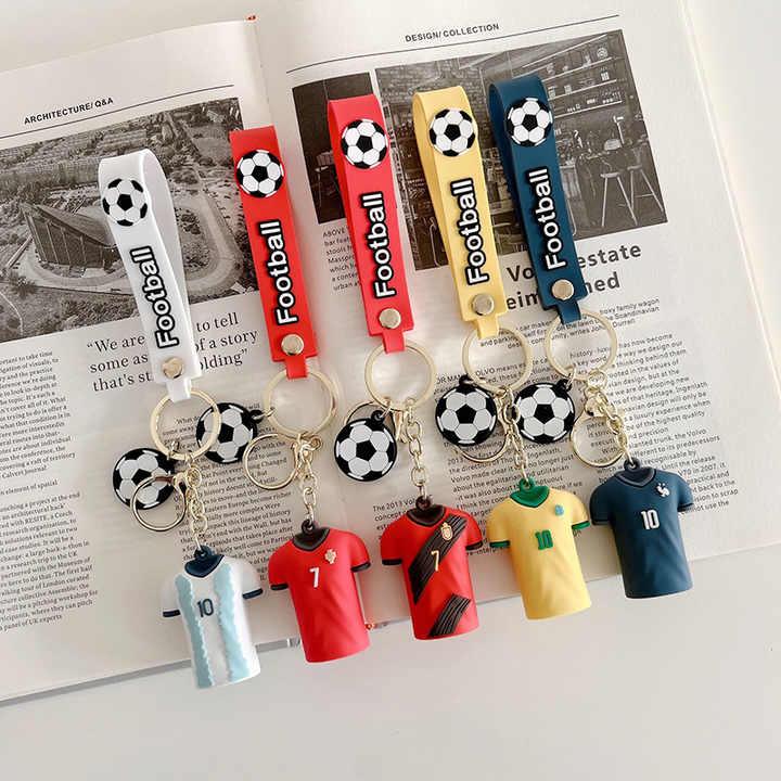 Football Player Jersey Silicon Keychains with Bagcharm and Strap (Select From Drop Down Menu) - ThePeppyStore