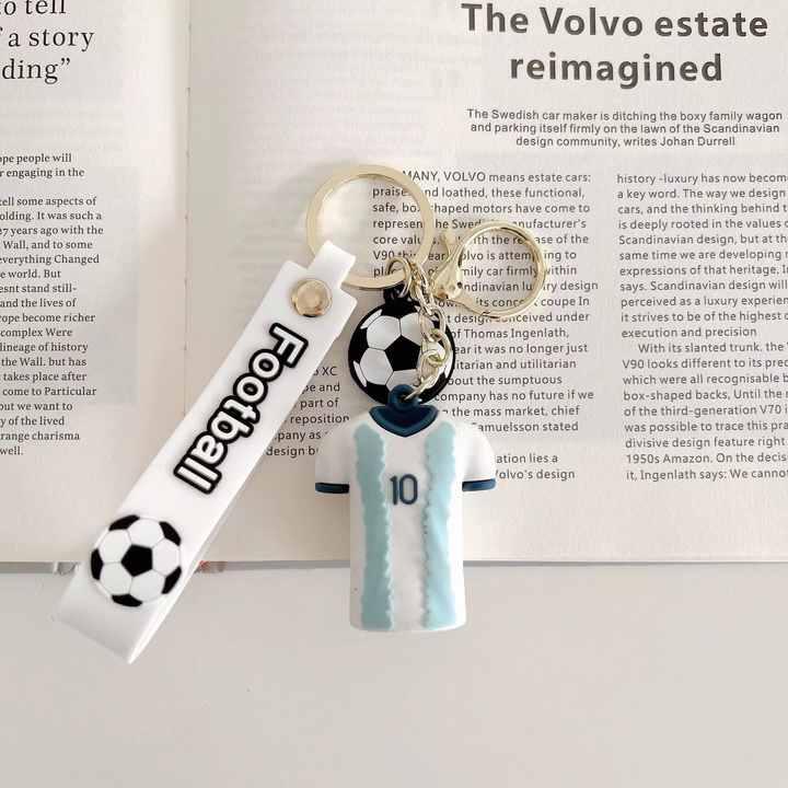 Football Player Jersey Silicon Keychains with Bagcharm and Strap (Select From Drop Down Menu) - ThePeppyStore