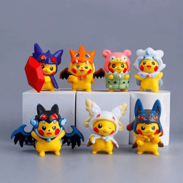 Pikachu Pokemon's Cosplay Version Collectable Figures Set Of 7 - ThePeppyStore