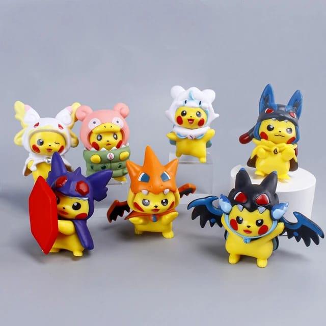 Pikachu Pokemon's Cosplay Version Collectable Figures Set Of 7 - ThePeppyStore