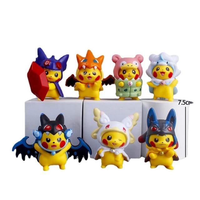 Pikachu Pokemon's Cosplay Version Collectable Figures Set Of 7 - ThePeppyStore