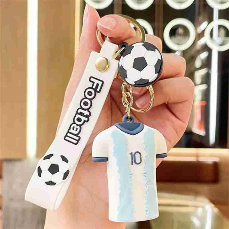 Football Player Jersey Silicon Keychains with Bagcharm and Strap (Select From Drop Down Menu) - ThePeppyStore