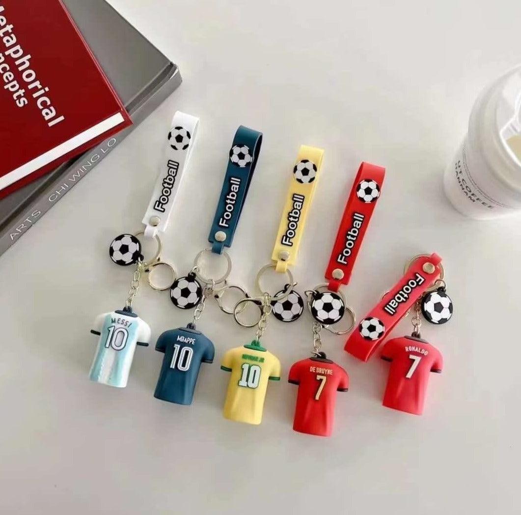 Football Player Jersey Silicon Keychains with Bagcharm and Strap (Select From Drop Down Menu) - ThePeppyStore