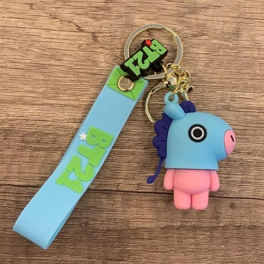 Bts / Bt21 keychains with Bagcharm and Strap ( Select From Dropdown Menu) - ThePeppyStore