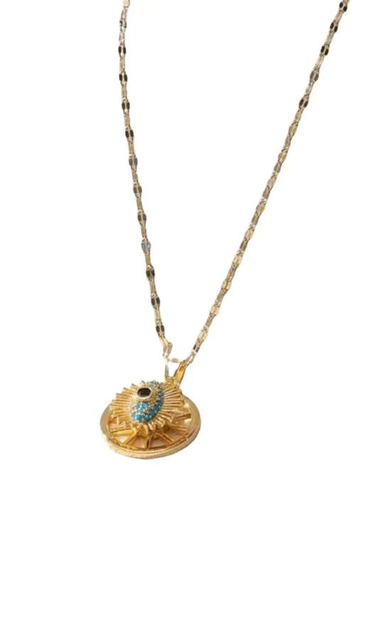 Turquoise Gaze Rotating Evil Eye Necklace - ThePeppyStore