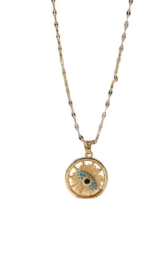 Turquoise Gaze Rotating Evil Eye Necklace - ThePeppyStore