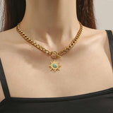 Turquoise Sun Chunky Statement Necklace