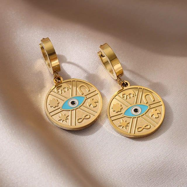 Symbolic Turkish Treasure Hoop Earrings - ThePeppyStore