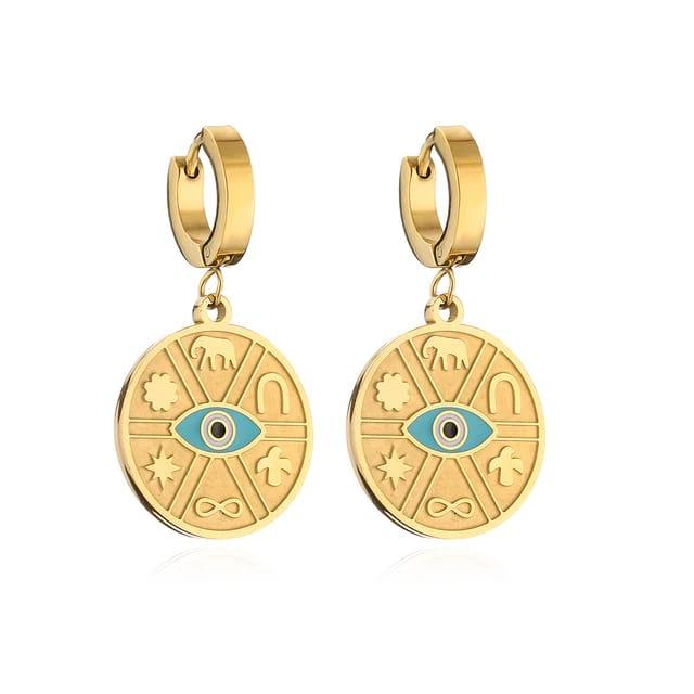 Symbolic Turkish Treasure Hoop Earrings - ThePeppyStore