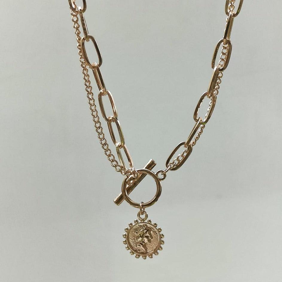 Queen Elizabeth Coin Layered Necklace - ThePeppyStore