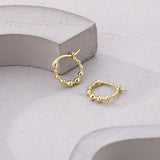 Charming Gold Beaded Hoops
