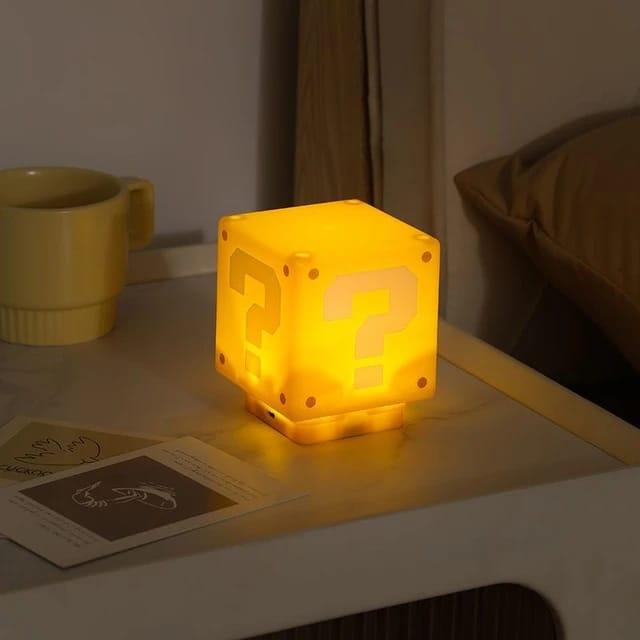 Super Mario Mini Question Block Night Light Lamp Coin Sounds with USB